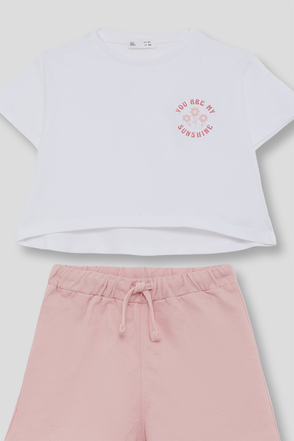 Conjunto de algodón blanco y rosa para niña Street Mockey 2-16 años