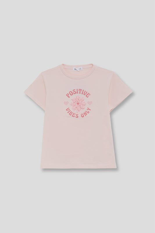 Camiseta rosa de algodón para niña Street Mockey 2-16 años