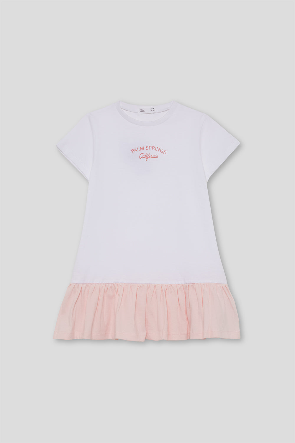 Vestido de algodón blanco y rosa para niña Street Mockey 2-16 años