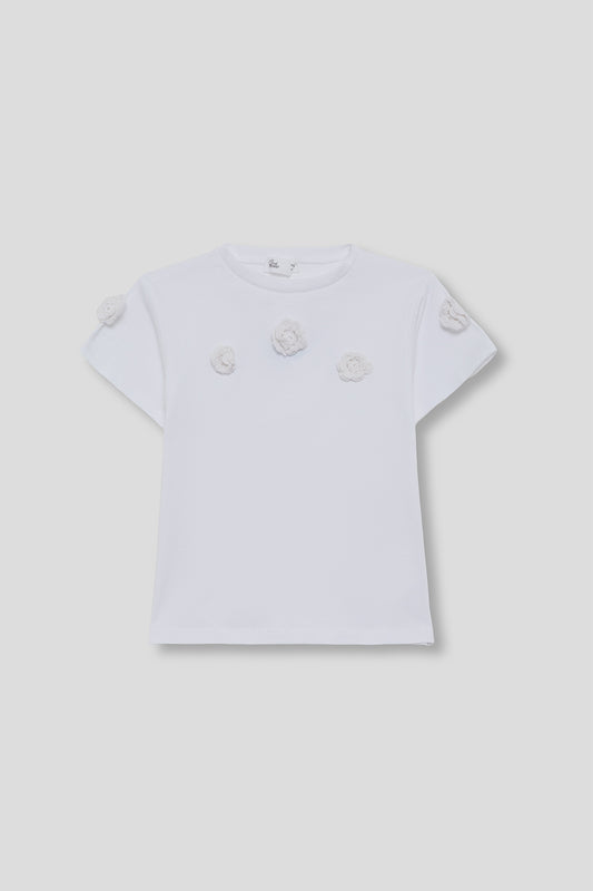 Camiseta blanca con flores para niña Street Mockey 2-16 años