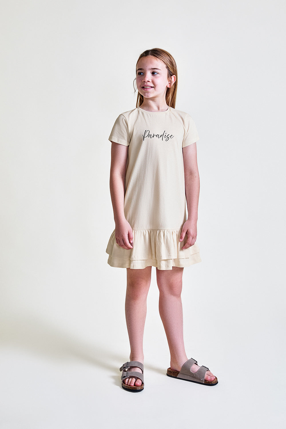 Vestido de algodón para niña Street Monkey con volante 2-16 años