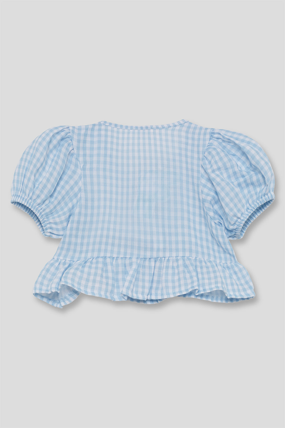 Top de algodón para niña Street Mockey de cuadros vichy celeste 2-16 años