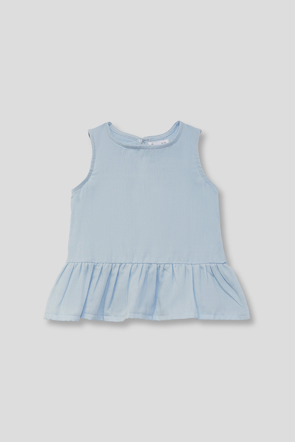 Blusa de algodón para niña Street Mockey azul claro con volante 2-16 años