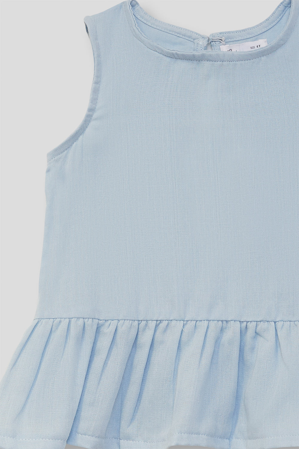 Blusa de algodón para niña Street Mockey azul claro con volante 2-16 años