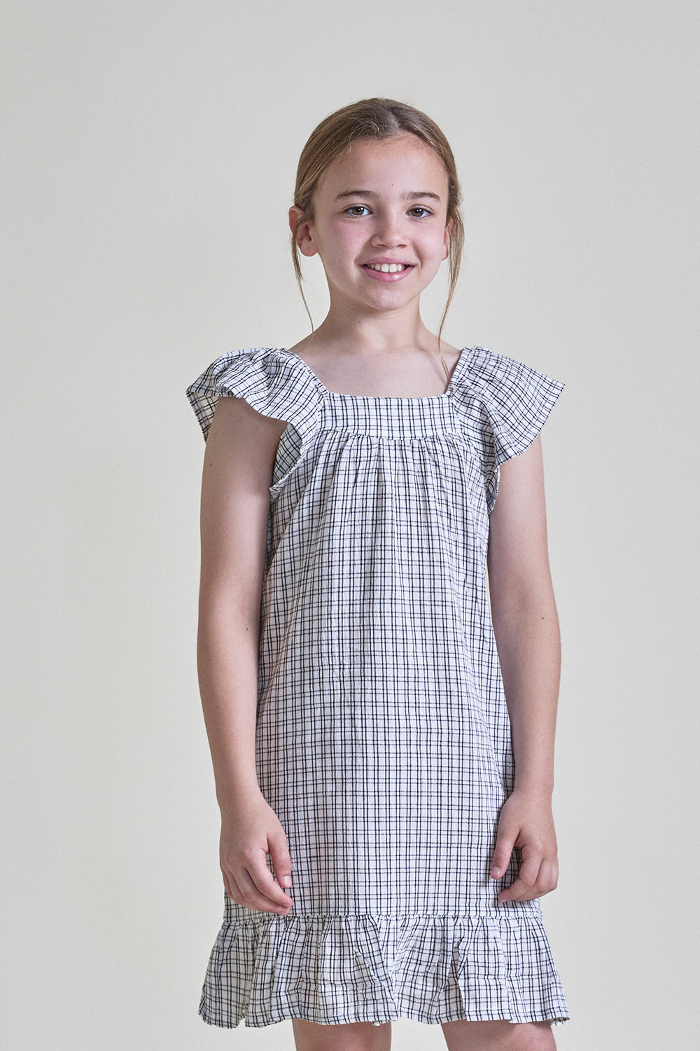 Vestido de niña Street Monkey de cuadros con volante 2-16 años