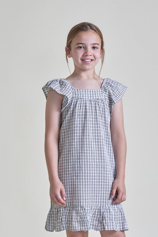 Vestido de niña Street Mockey de cuadros con volante 2-16 años