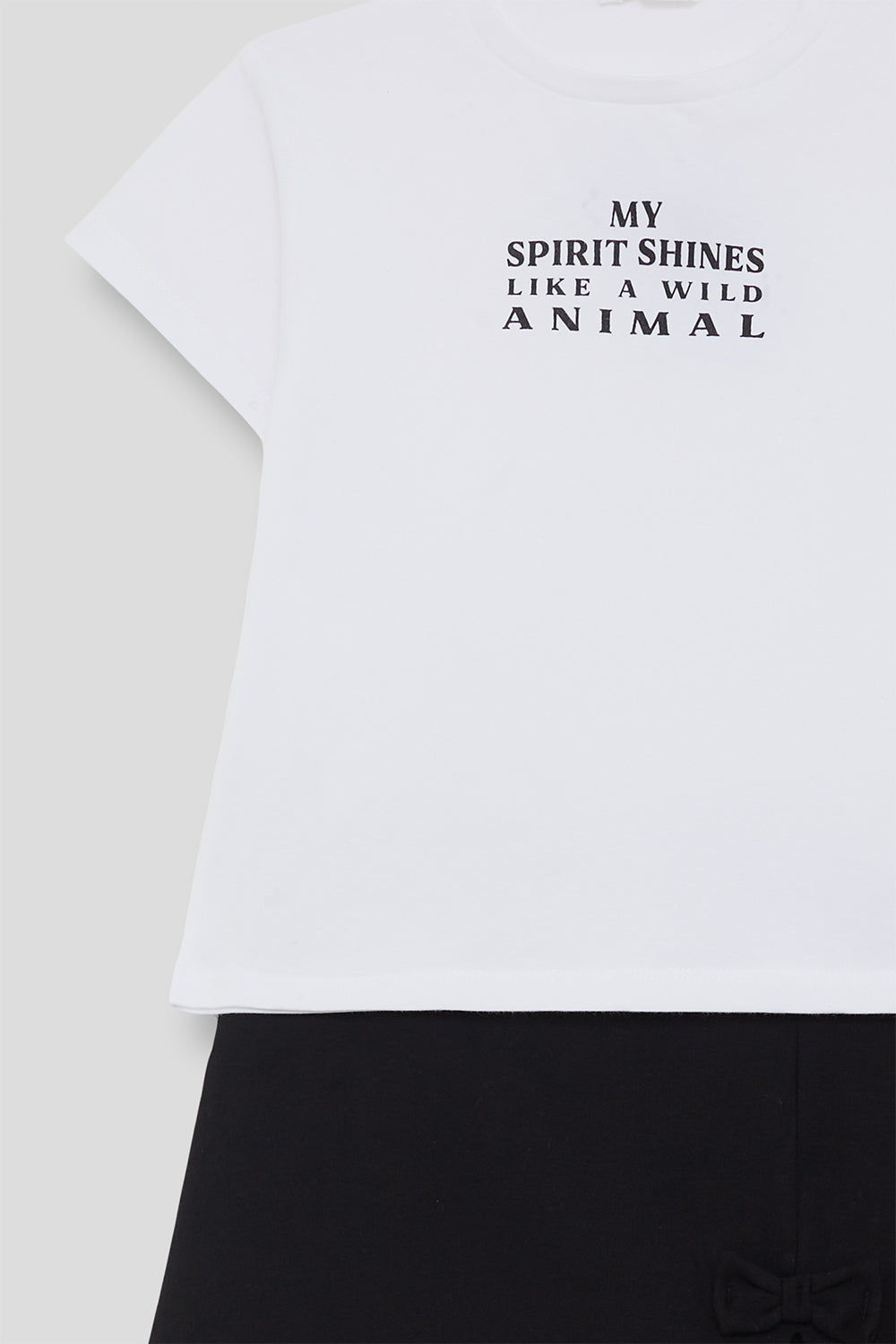 Conjunto Niña Camiseta Blanca y Falda Negra 2 a 16 Años – Colección Verano