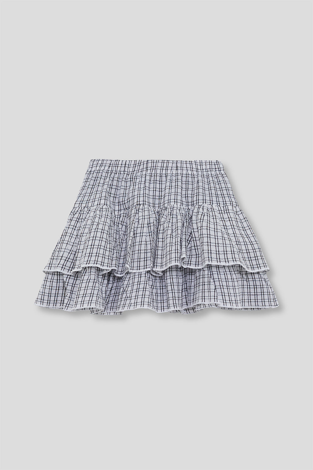 Falda Niña Cuadros Blanco y Negro con Volantes 2 a 16 Años – Colección Verano