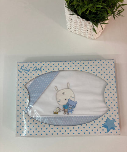 Juego cuna conejito azul