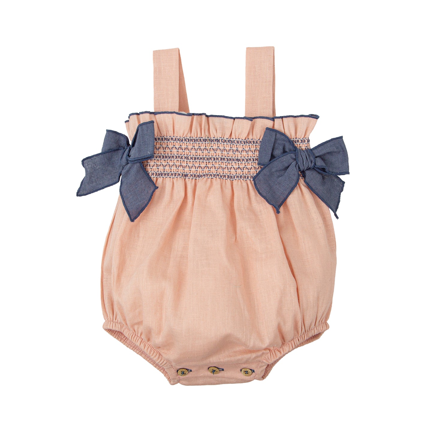 Pelele Bebé Nido de Abeja Claror Babidu 1-24 Meses | Tirantes con Lazos