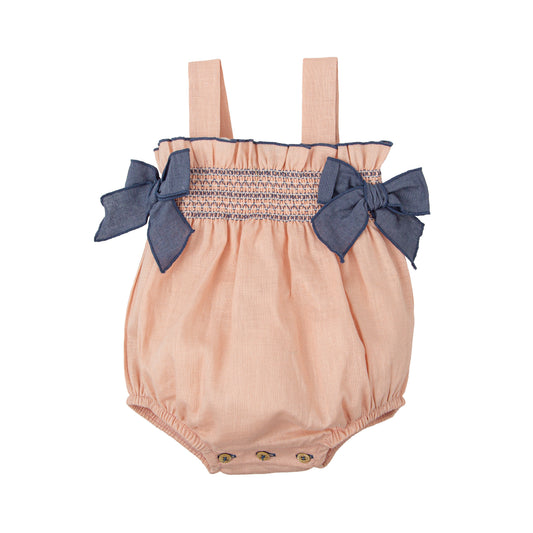 Pelele Bebé Nido de Abeja Claror Babidu 1-24 Meses | Tirantes con Lazos