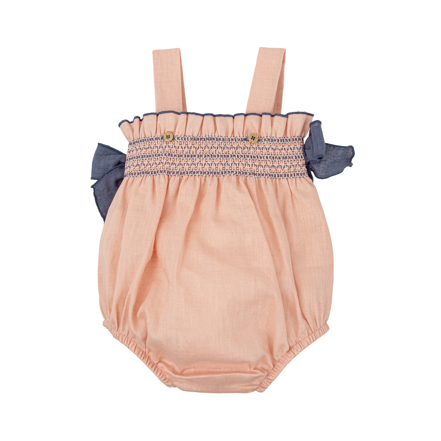 Pelele Bebé Nido de Abeja Claror Babidu 1-24 Meses | Tirantes con Lazos