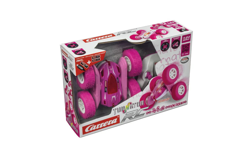 RC Mini Turnator Rosa – Coche Acrobático con Luces LED y Trucos 360°