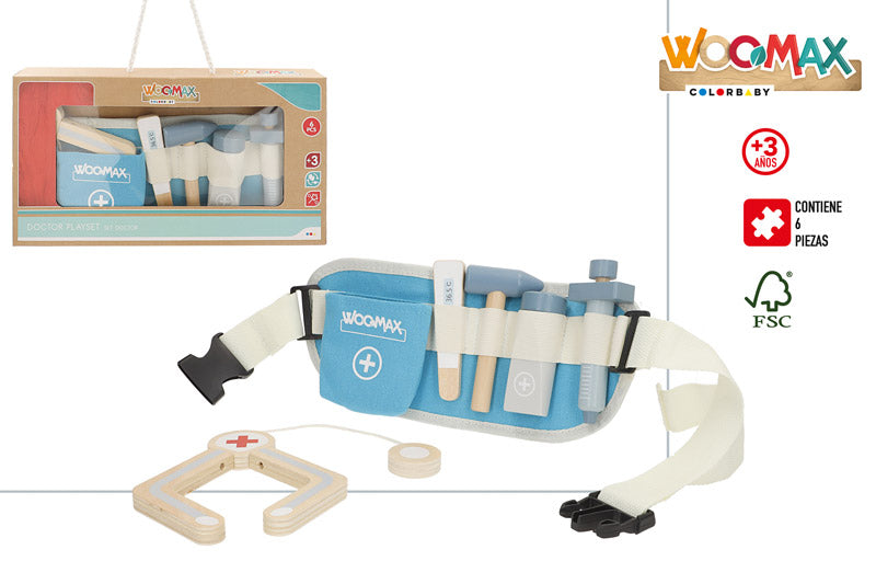 Cinturón de Doctor de Madera con Accesorios (+3 Años)-Woomax –
