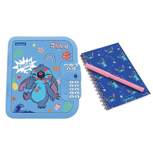 Cuaderno Diario Secreto Electrónico Disney Stitch. Con Codigo Secreto Efectos De Luces Y Sonido.24,1x6,5x18 Cm