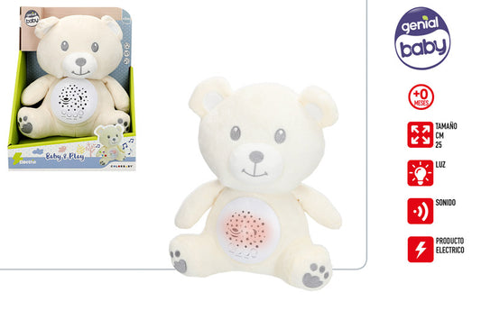 Peluche Oso Lámpara Musical con Temporizador 25 cm (+0M)-Genial Baby –
