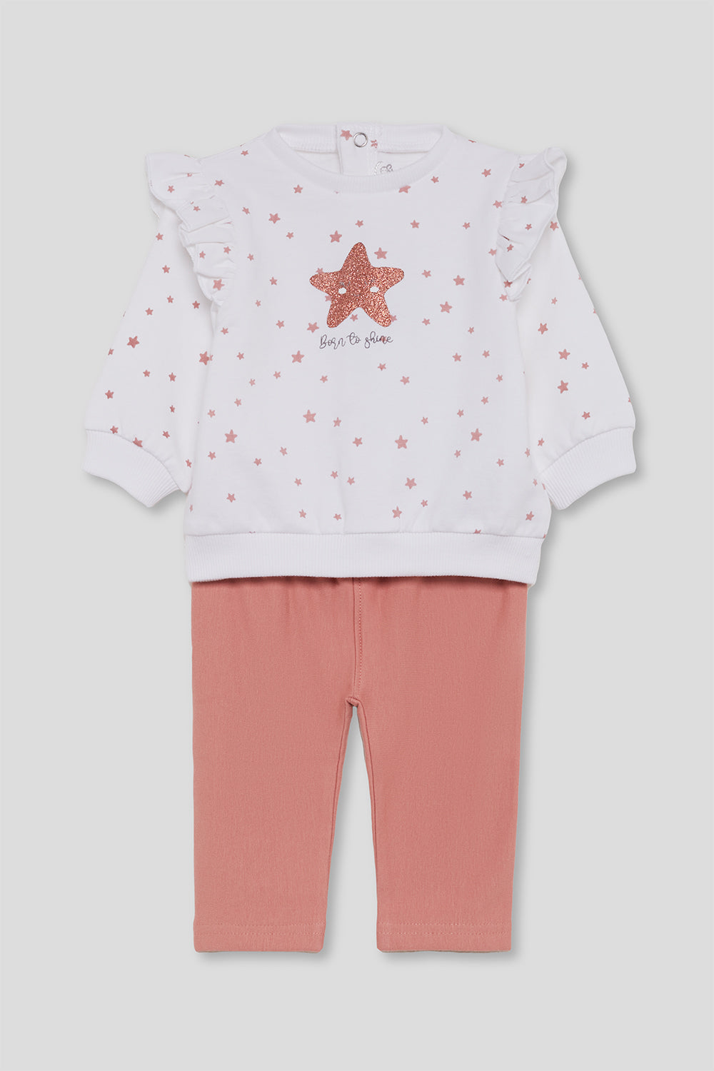 Conjunto de Algodón para Bebé Niña Estrellas Rosa y Blanco Street Monkey | 1-24 Meses | Siju