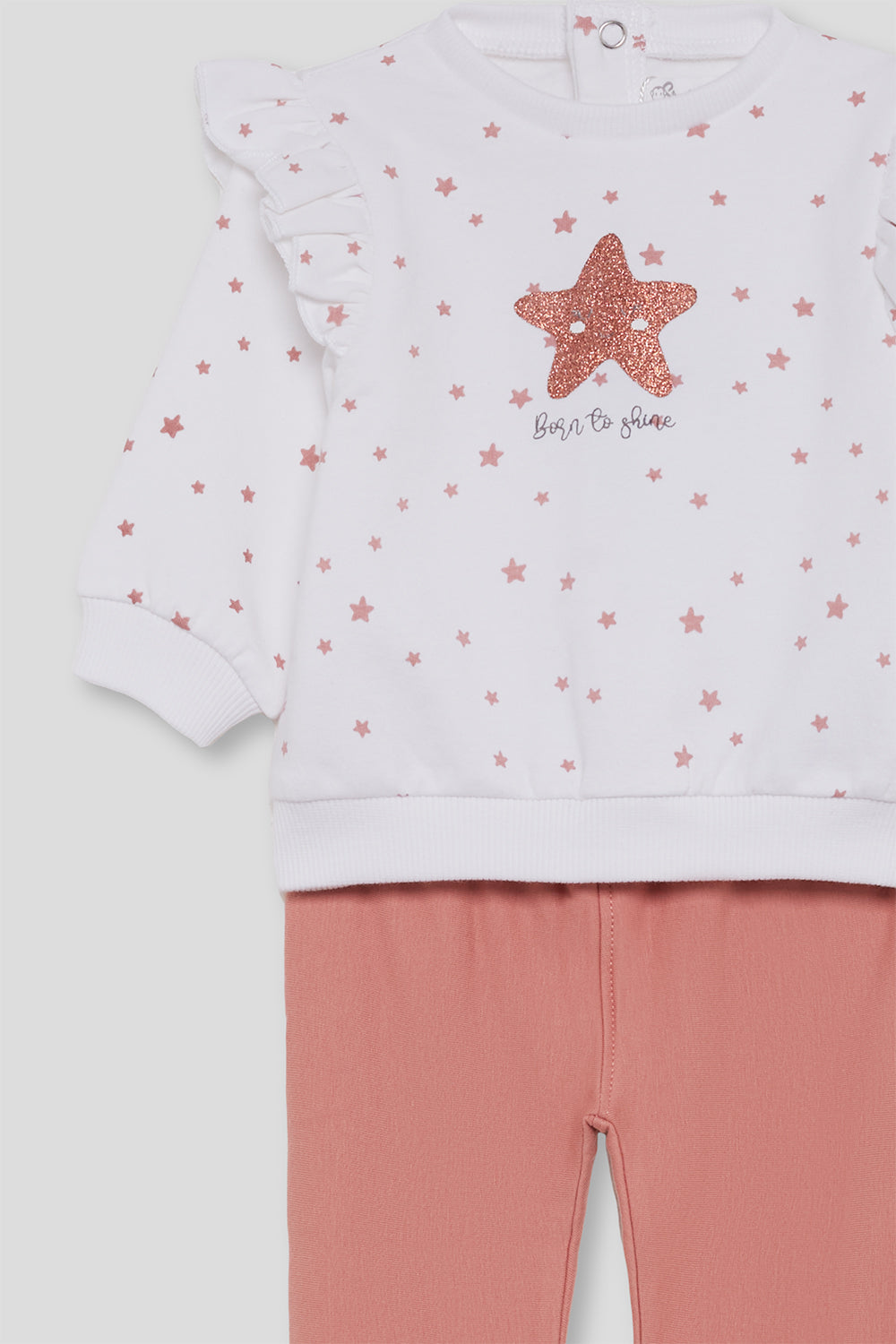 Conjunto de Algodón para Bebé Niña Estrellas Rosa y Blanco Street Monkey | 1-24 Meses | Siju