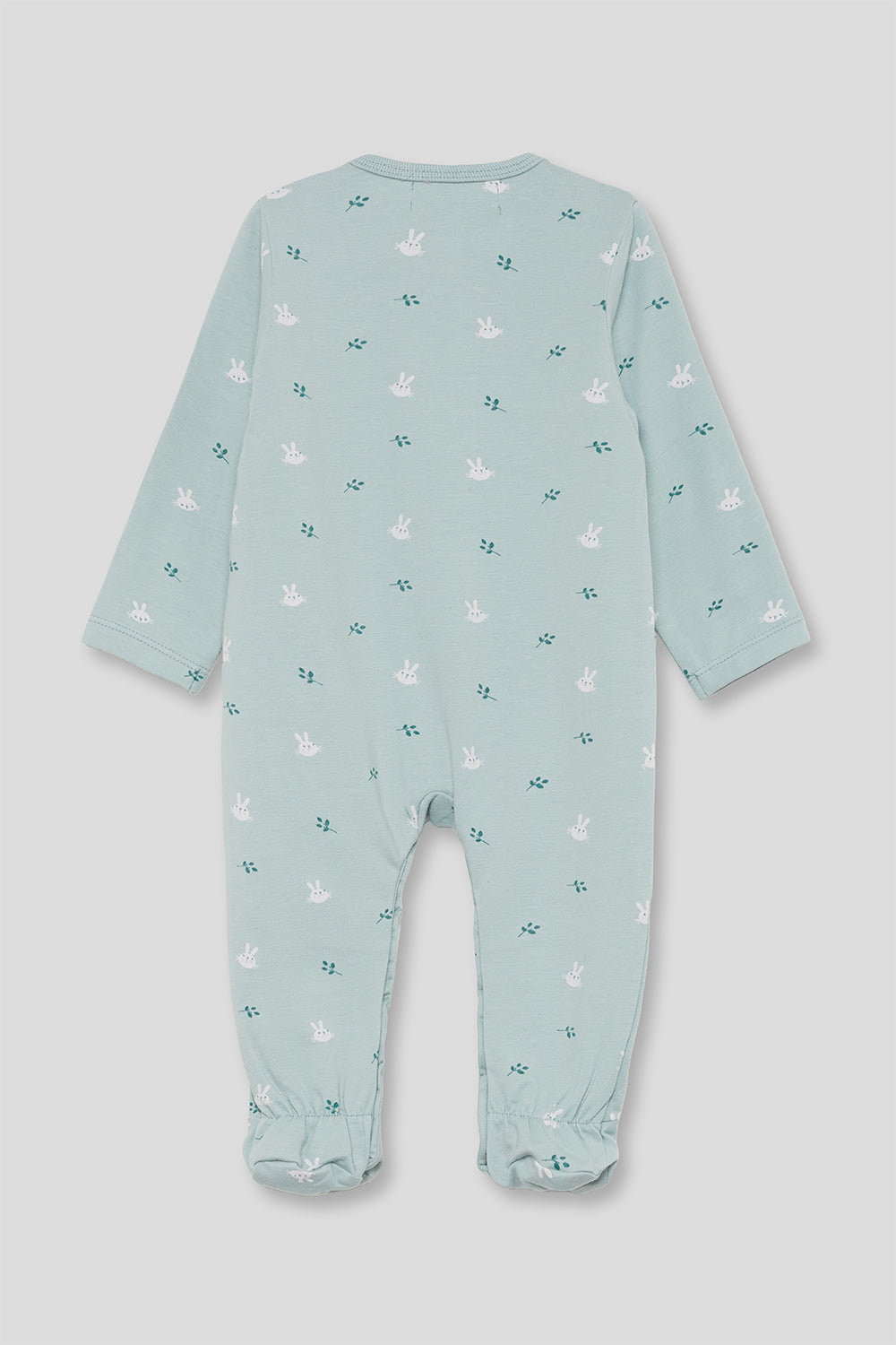 Pijama Bebé Unisex de Algodón con Conejitos Verde Agua Street Monkey | 1-24 Meses | Siju