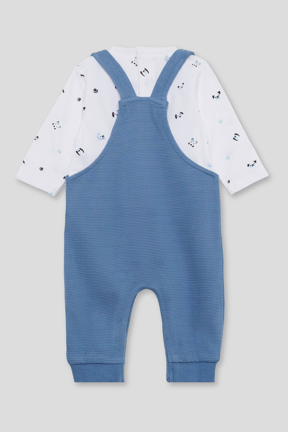 Conjunto Bebé Niño Peto Azul de Algodón y Camiseta | Street Monkey | 1-24 Meses