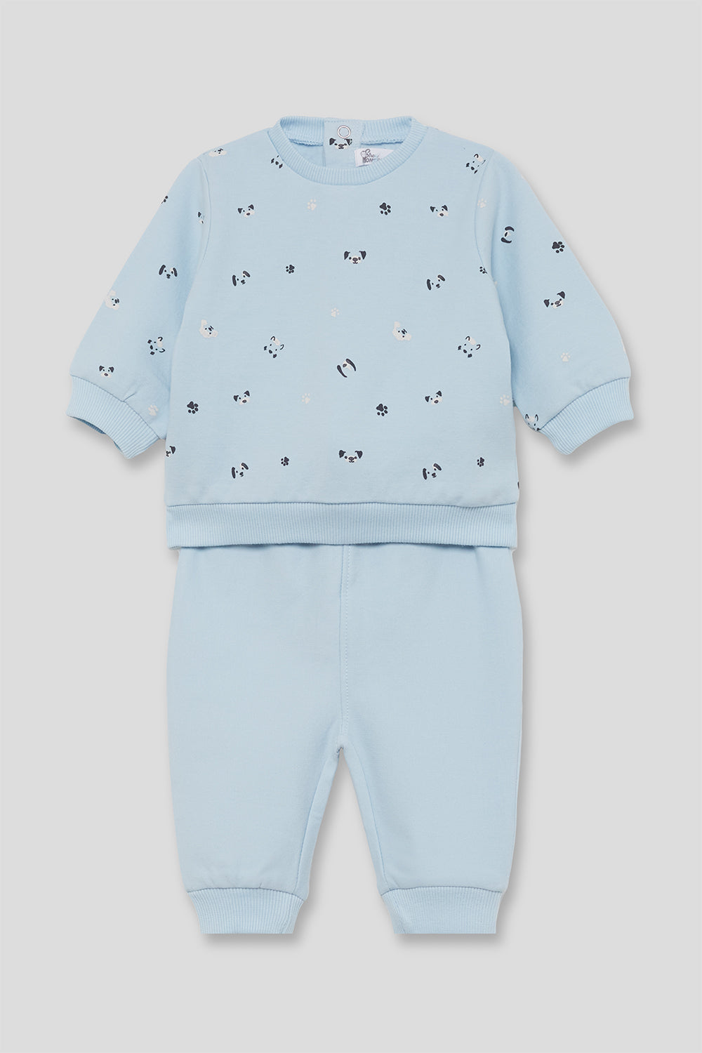 Conjunto Bebé Niño Azul de Algodón con Estampado de Perritos | Street Monkey | 1-24 Meses