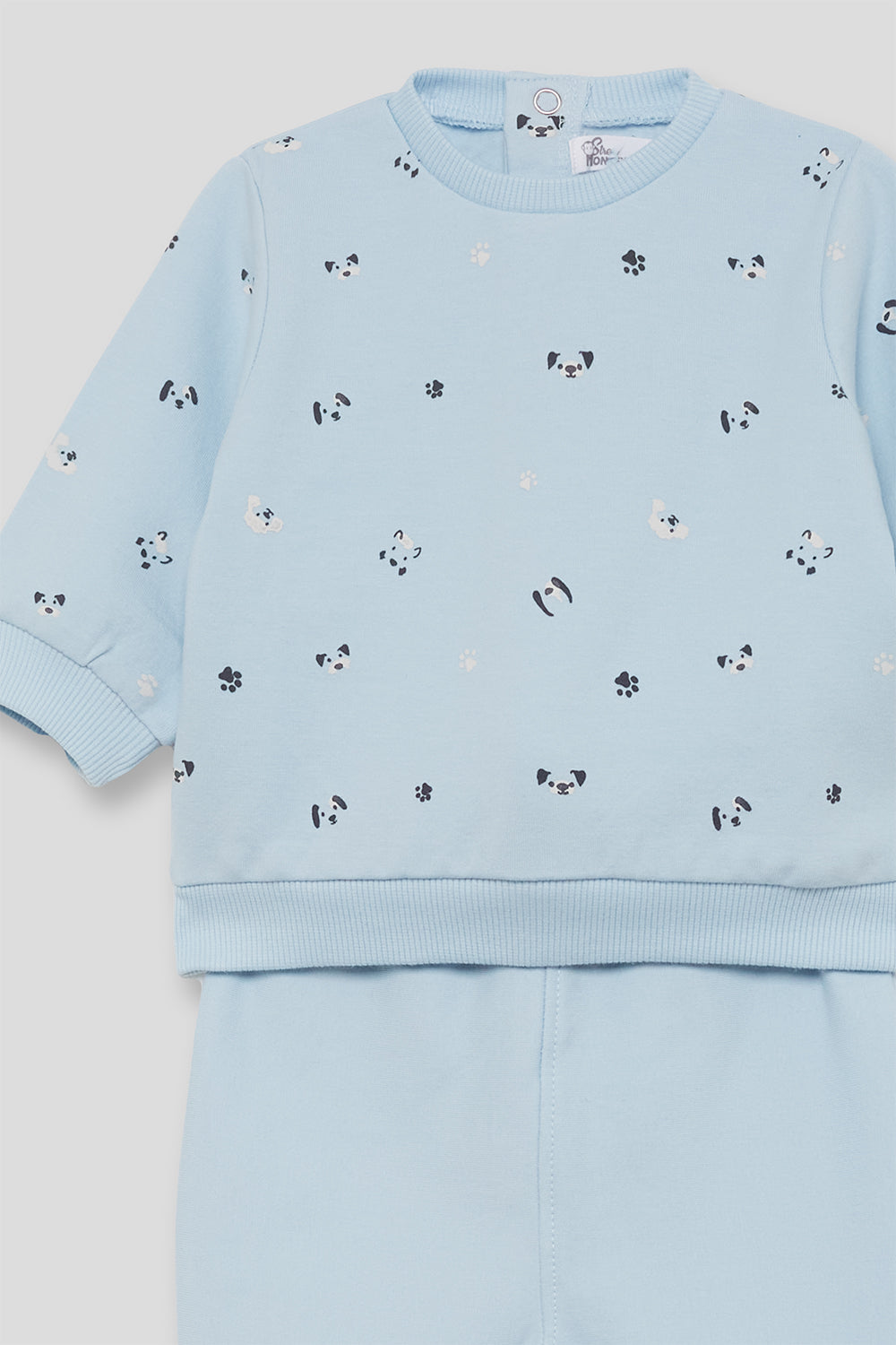 Conjunto Bebé Niño Azul de Algodón con Estampado de Perritos | Street Monkey | 1-24 Meses