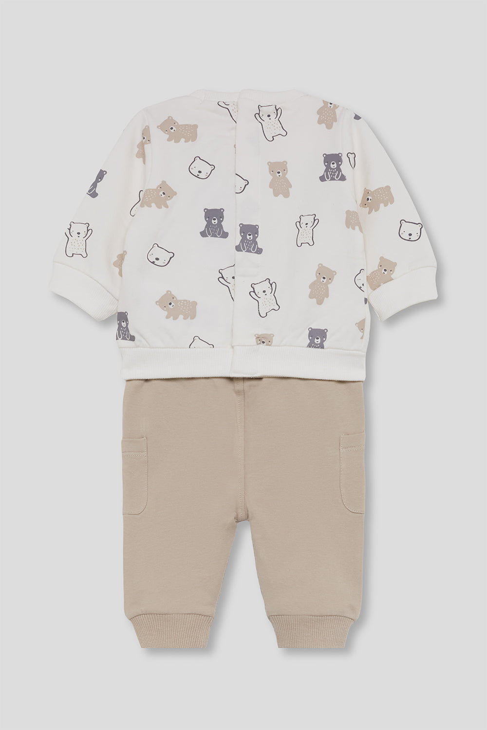 Conjunto Bebé Niño Beige de Algodón con Ositos | Street Monkey | 1-24 Meses