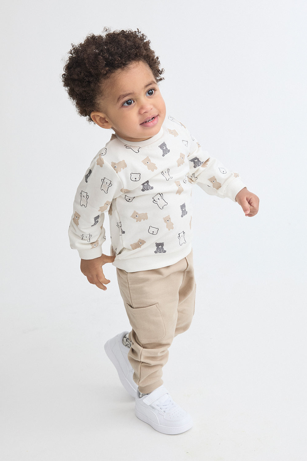 Conjunto Bebé Niño Beige de Algodón con Ositos | Street Monkey | 1-24 Meses