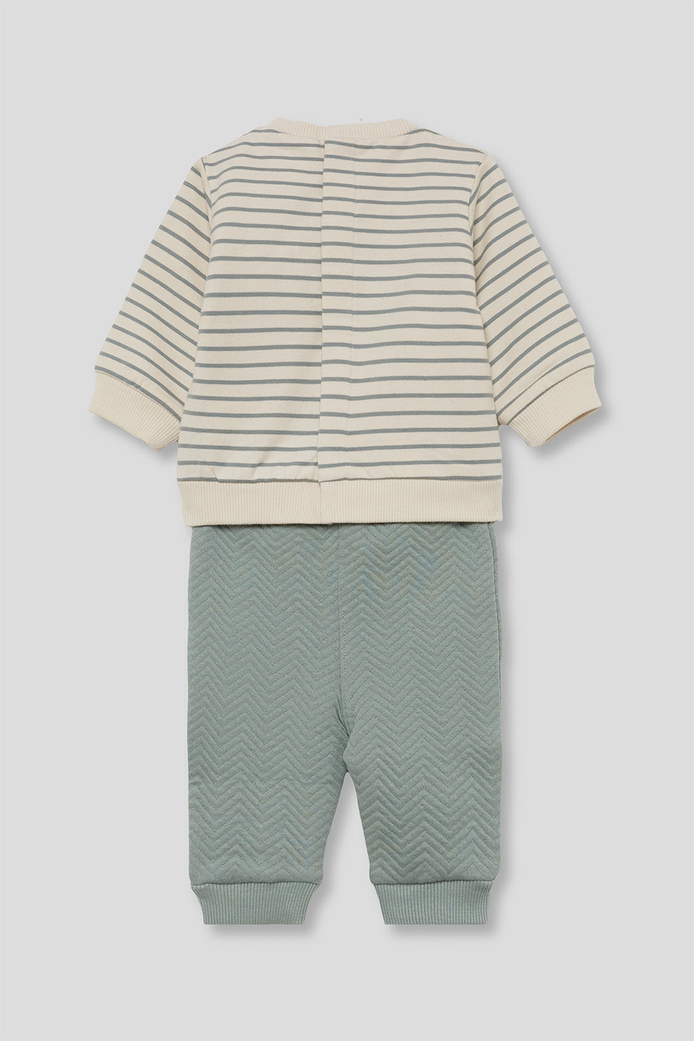 Conjunto Bebé Niño Verde Agua y Crudo de Algodón con Dinosaurio | Street Monkey | 1-24 Meses