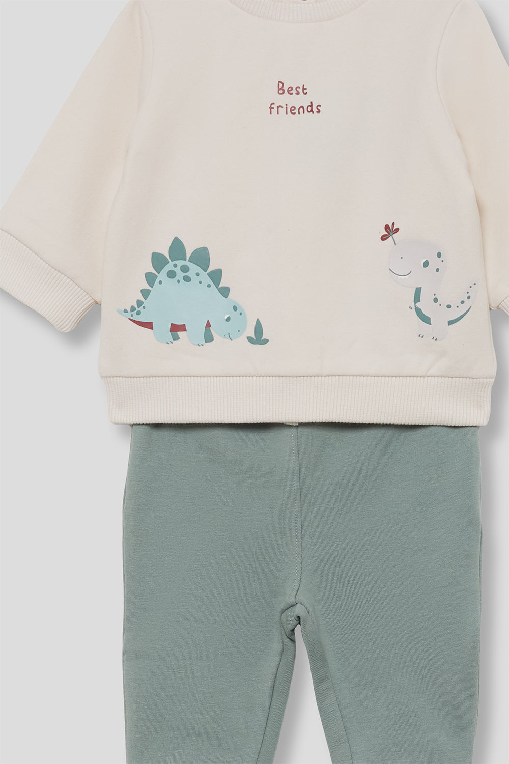 Conjunto Bebé Niño Dinosaurios “Best Friends” Verde Agua y Crudo | Street Monkey | 1-24 Meses