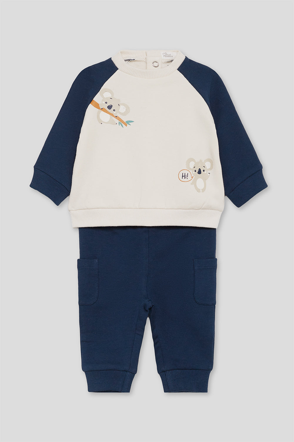 Conjunto Bebé Niño Koala Azul Marino y Crudo | Street Monkey | 362032