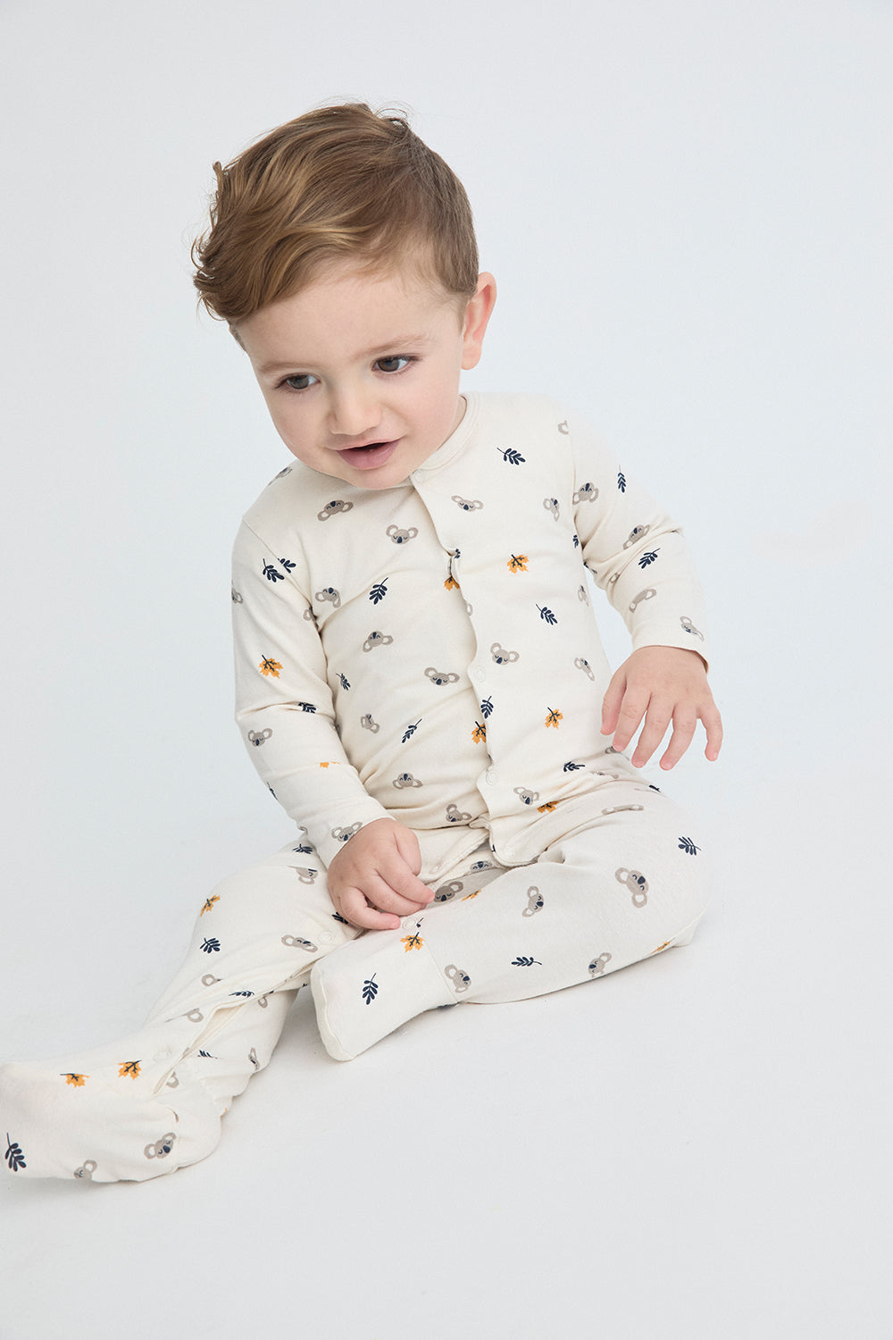 Pijama Bebé Unisex Koalas Crudo con Patucos | Street Monkey | 362039