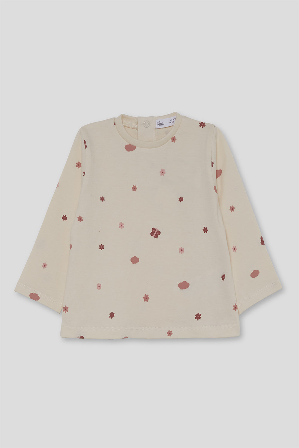 Camiseta Bebé Niña Crudo con Flores y Mariposas | Street Monkey | 363000