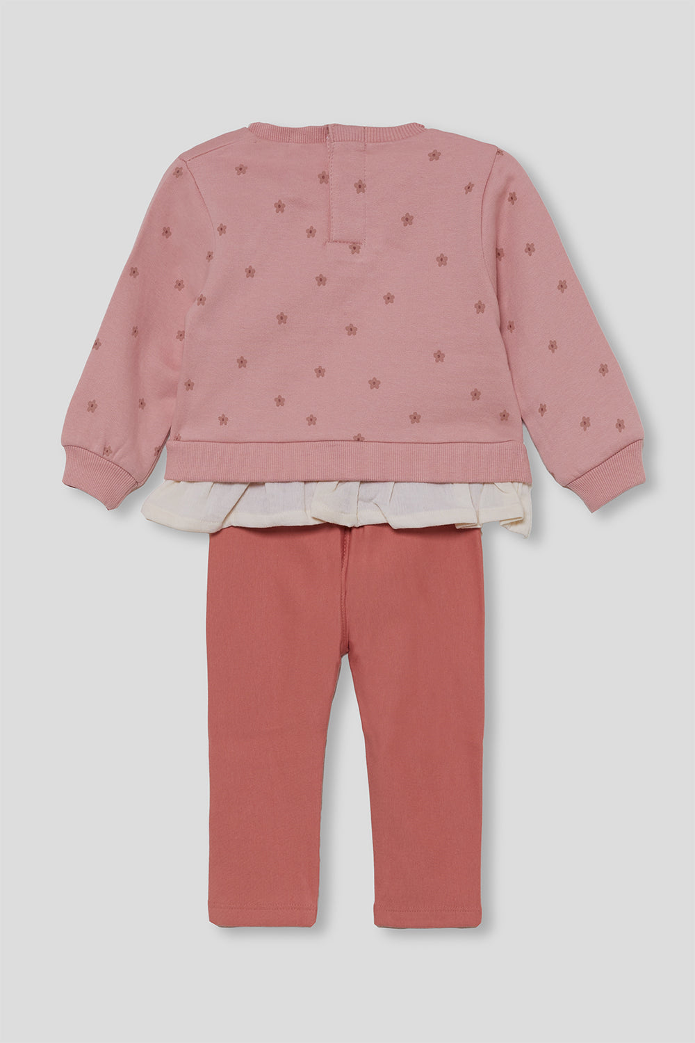 Conjunto Bebé Niña Rosa con Volante y Leggings | Street Monkey | 363002