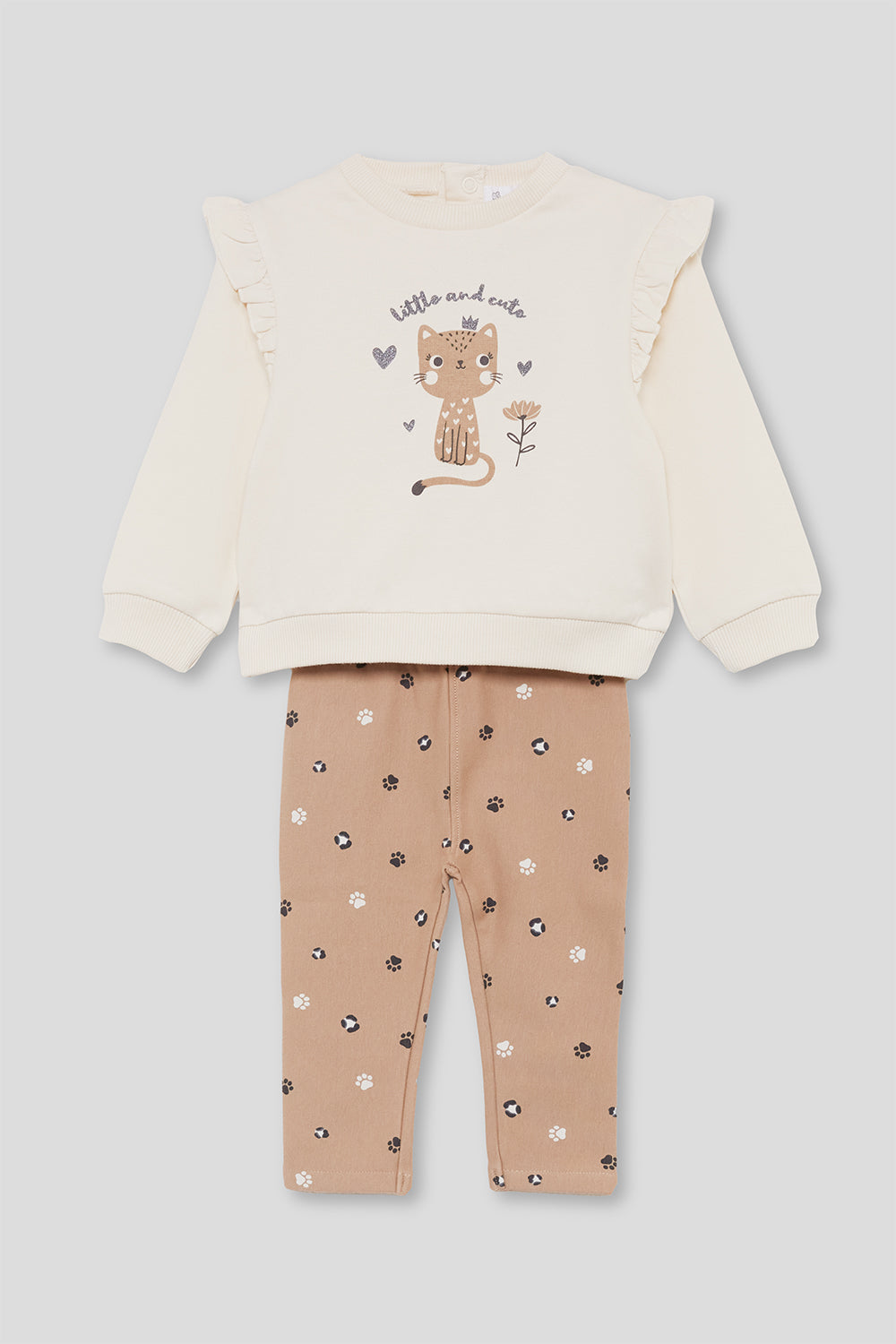 Conjunto beige de gato y huellas – Street Monkey