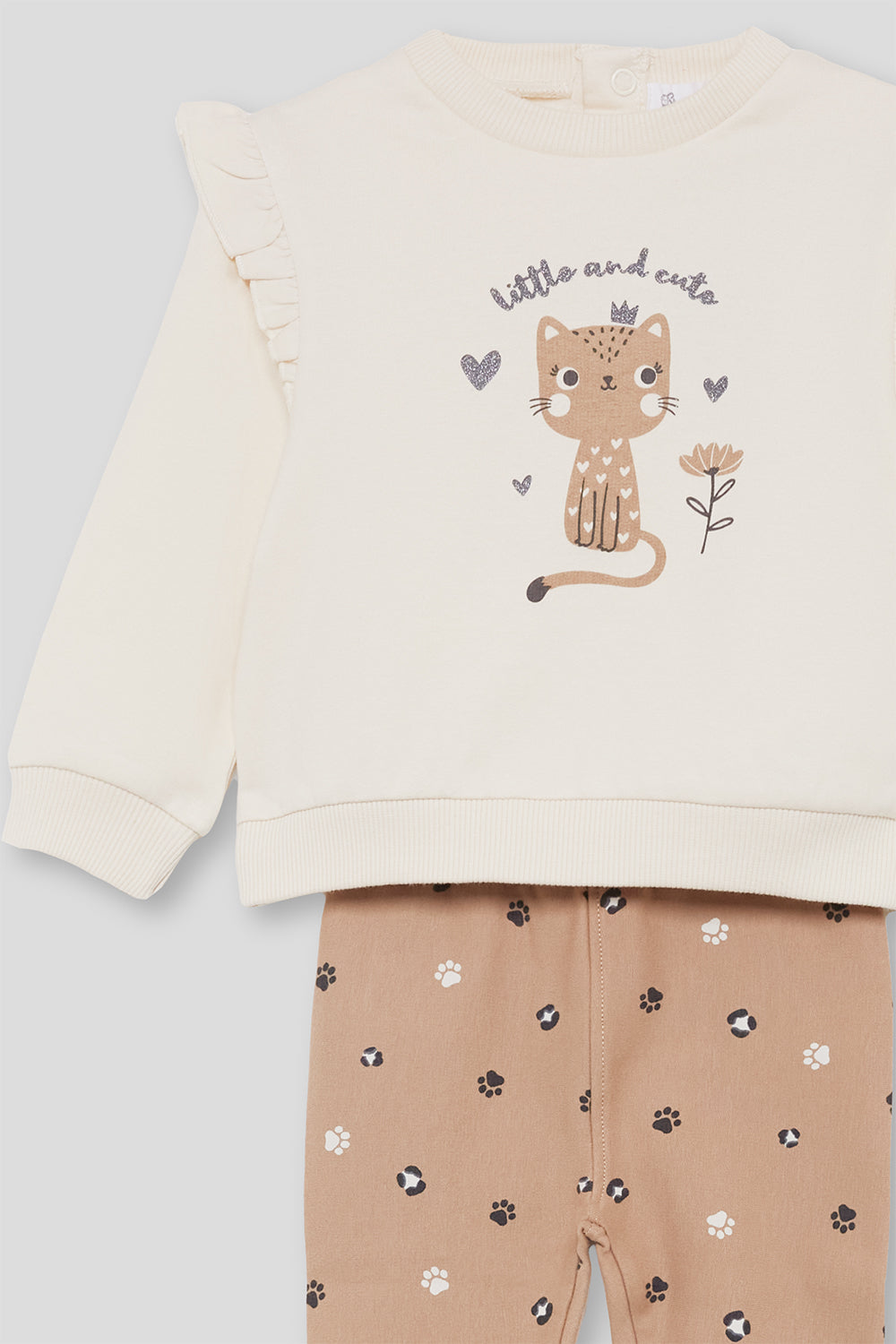 Conjunto beige de gato y huellas – Street Monkey
