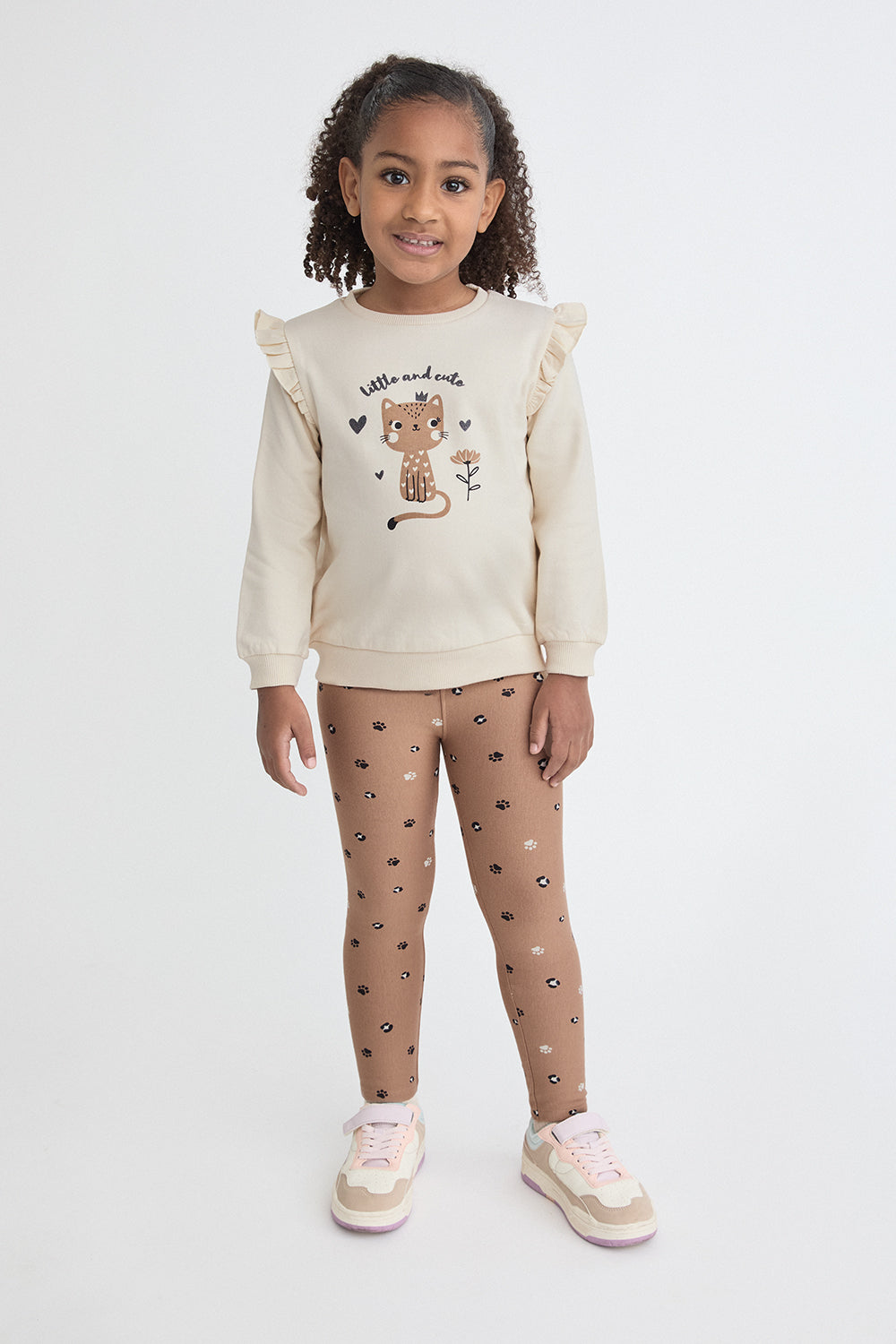 Conjunto beige de gato y huellas – Street Monkey