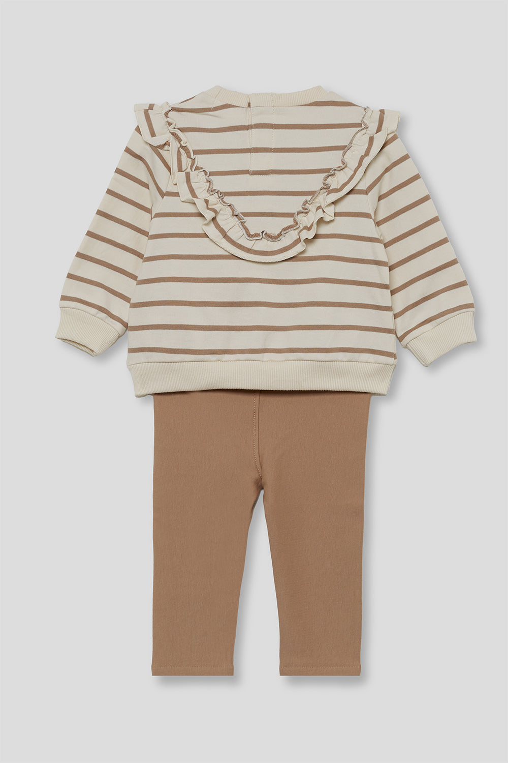 Conjunto Bebé Niña Sudadera Rayas con Volantes y Leggings | 363019