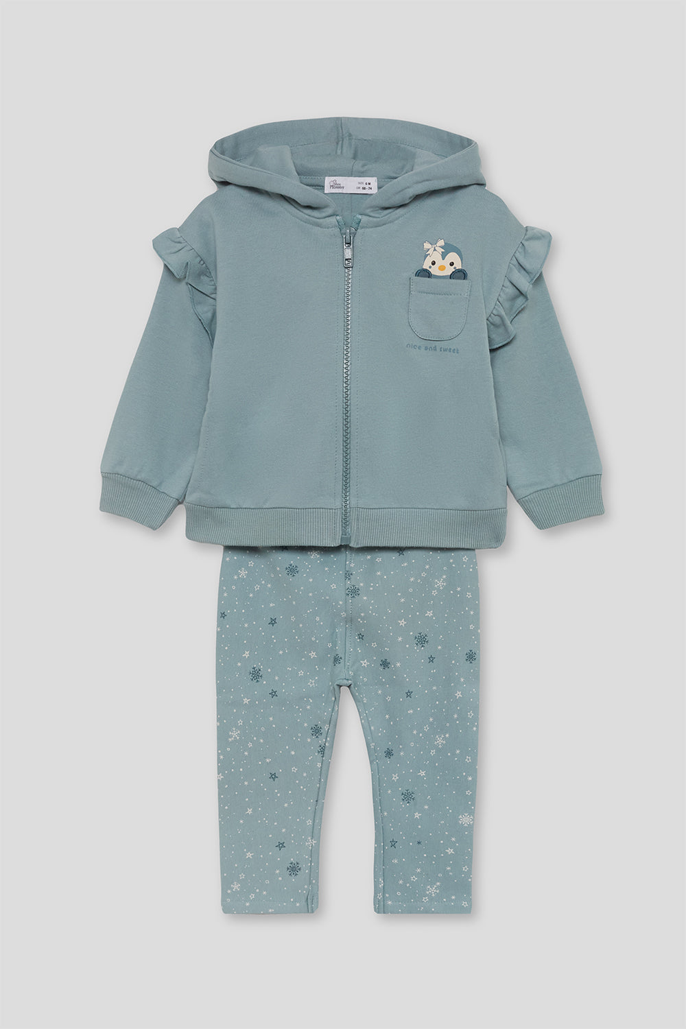 Conjunto Bebé Niña Sudadera con Capucha y Leggings Estampados | 363021