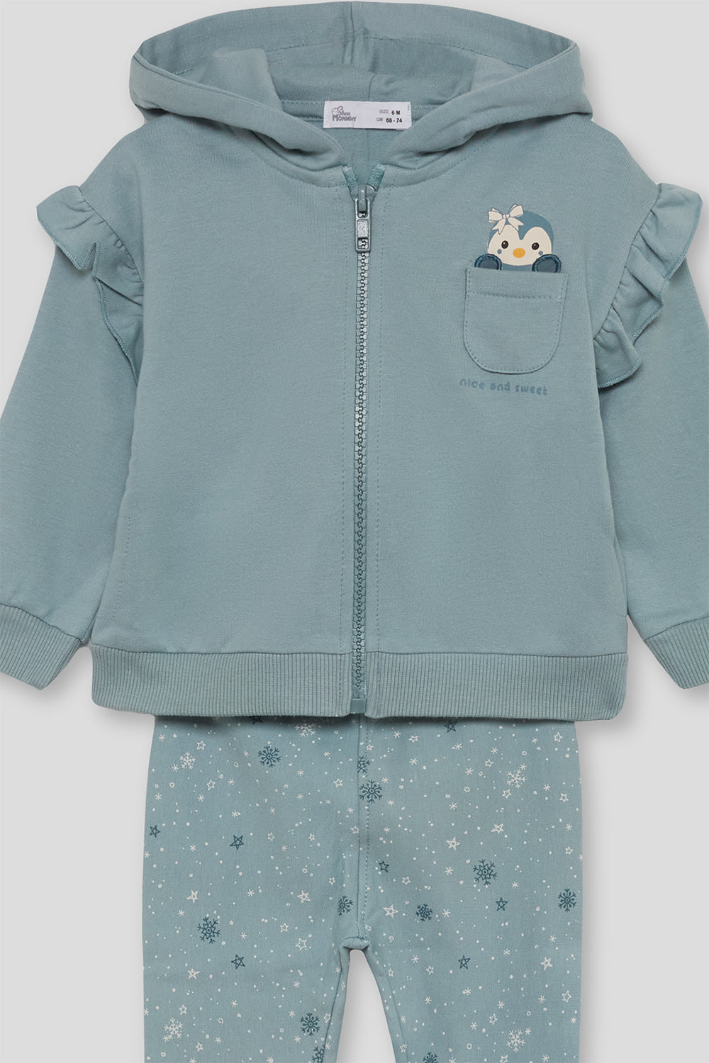 Conjunto Bebé Niña Sudadera con Capucha y Leggings Estampados | 363021