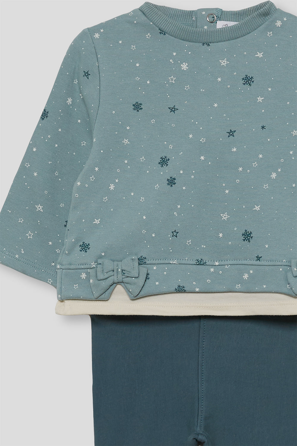 Conjunto Bebé Niña Sudadera Estampada con Lazos y Leggings | 363023