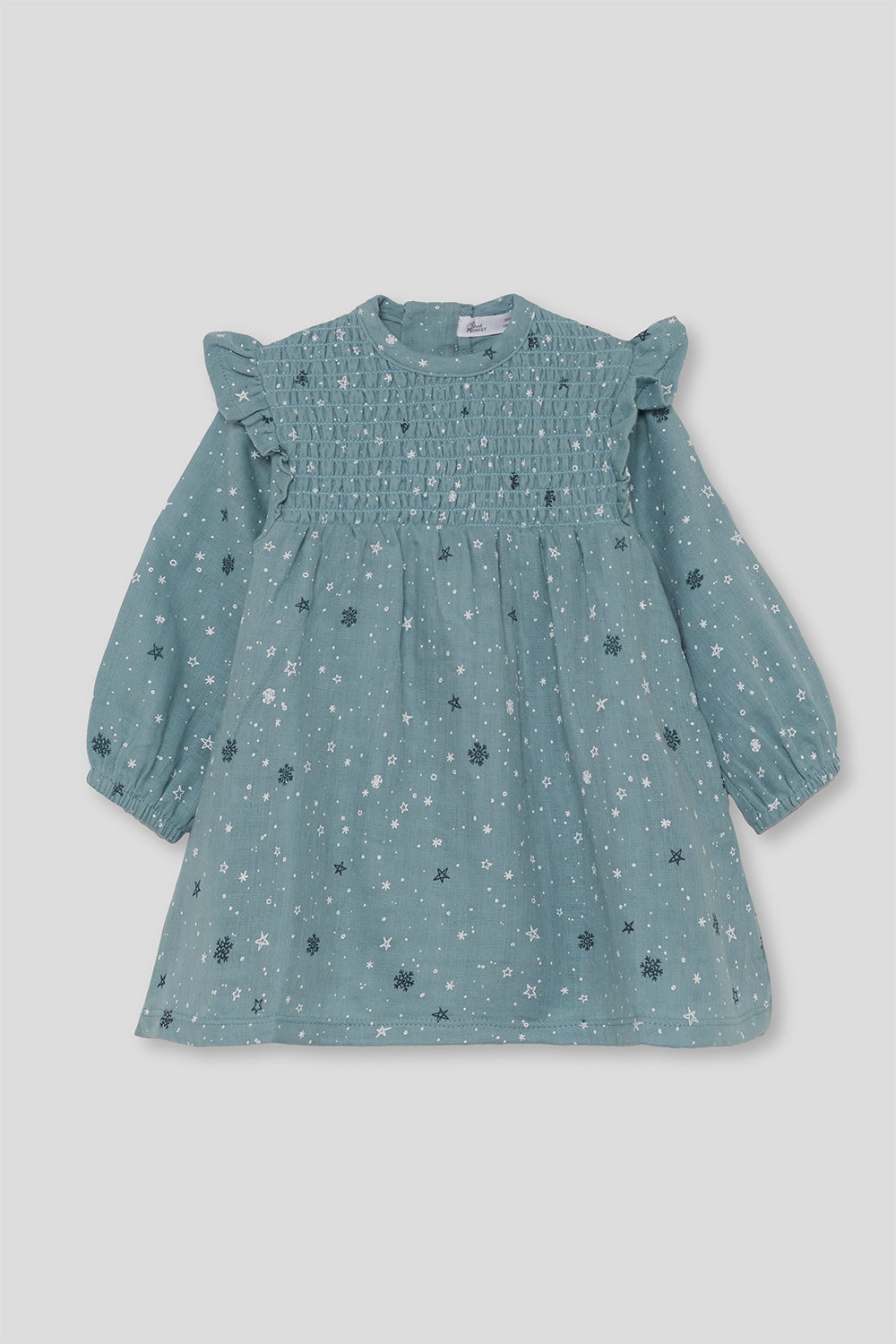 Vestido azul estampado de estrellas y copos – Street Monkey