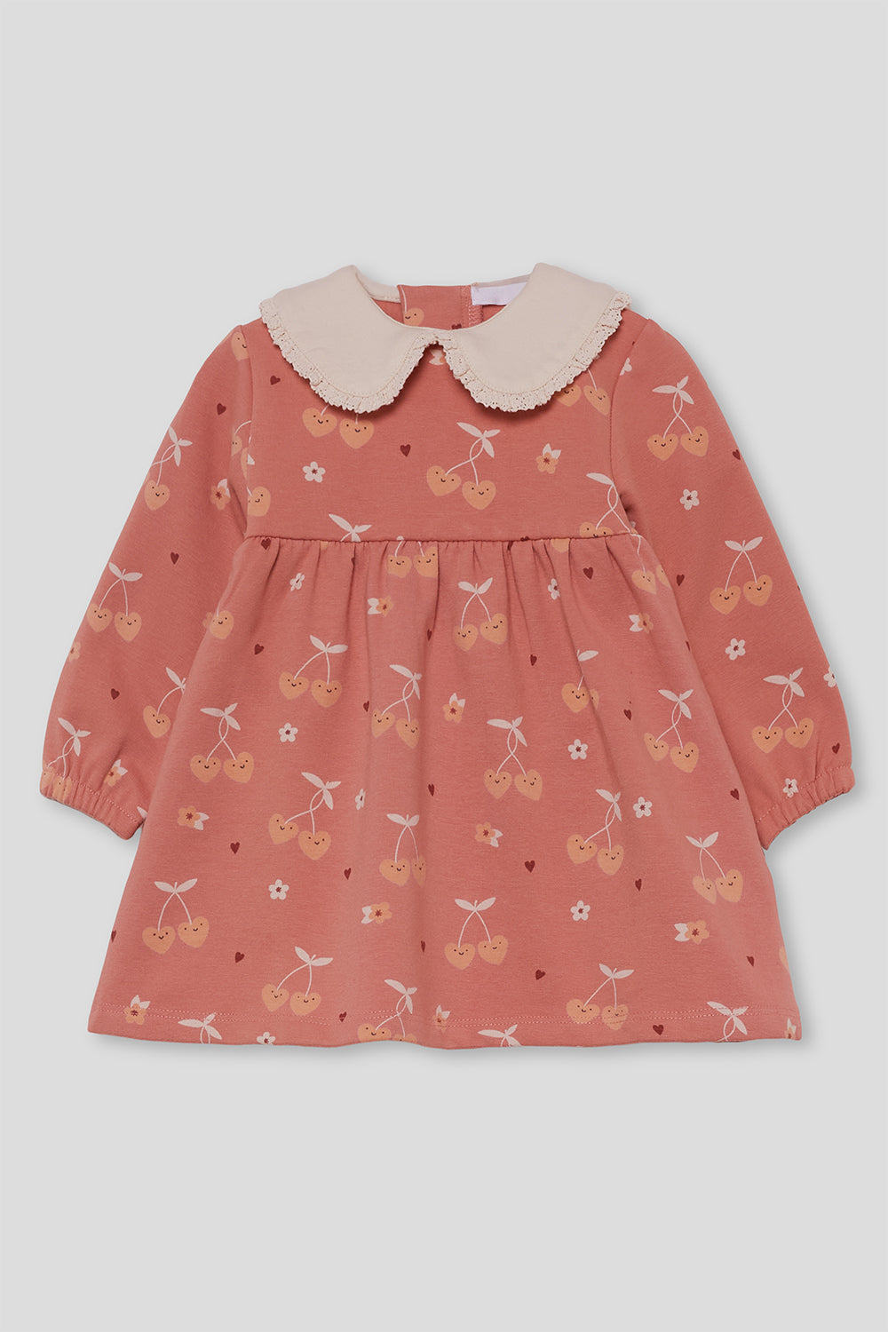 Vestido coral con estampado de cerezas – Street Monkey