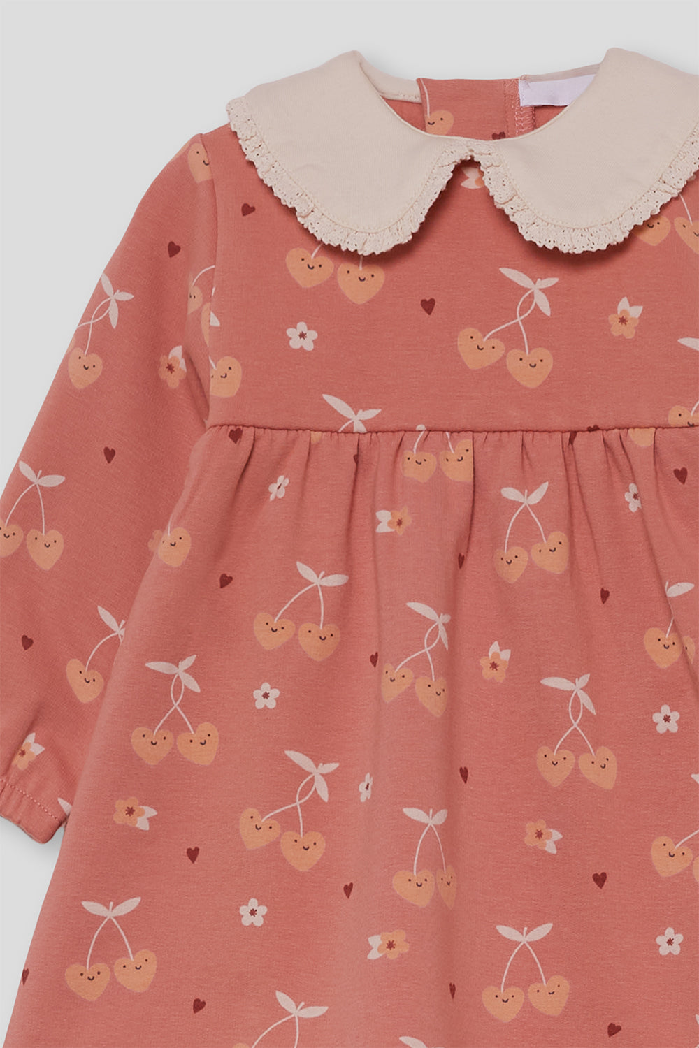 Vestido coral con estampado de cerezas – Street Monkey