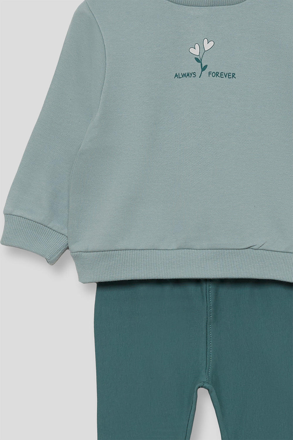 Conjunto Bebé Niña Sudadera Verde Agua y Pantalón | Siju Moda Infantil