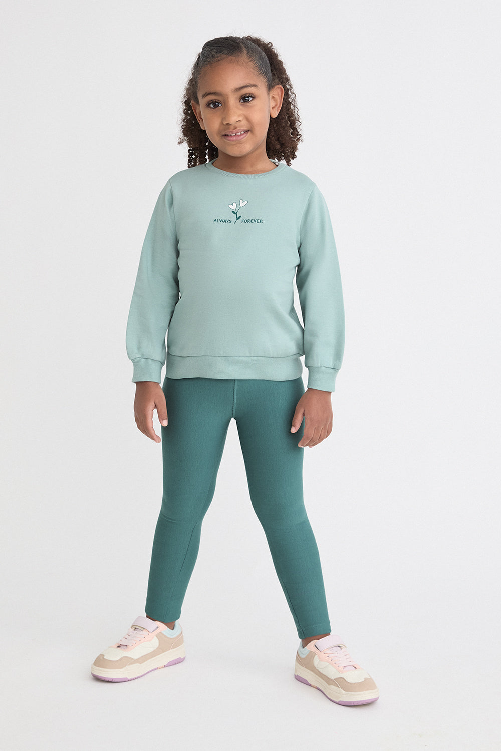 Conjunto Bebé Niña Sudadera Verde Agua y Pantalón | Siju Moda Infantil