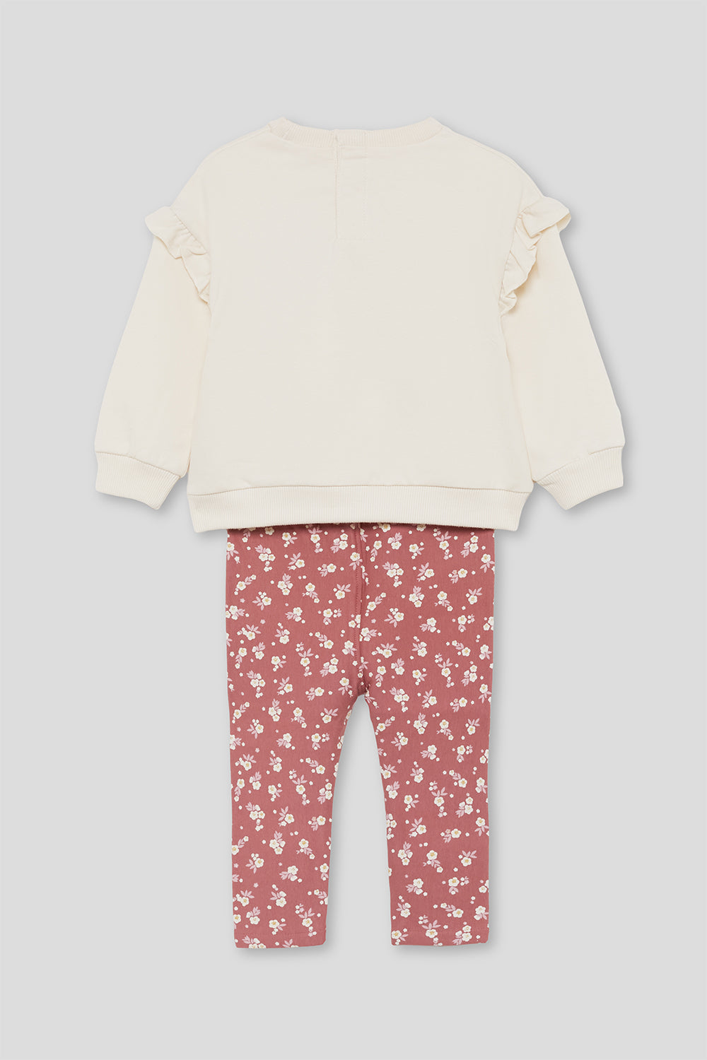 Conjunto Bebé Niña Sudadera Crudo y Leggings Florales | Siju Moda Infantil