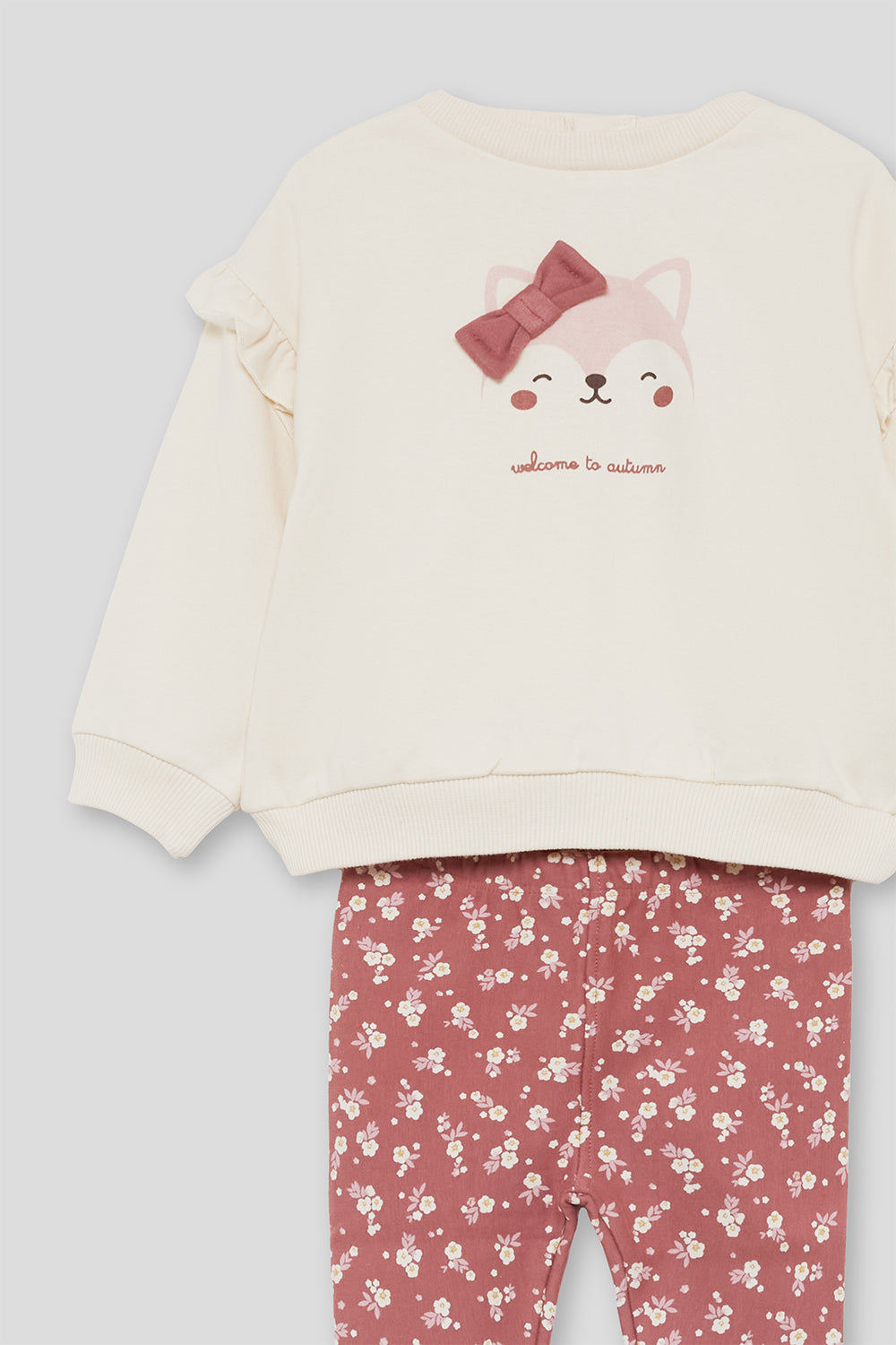 Conjunto Bebé Niña Sudadera Crudo y Leggings Florales | Siju Moda Infantil