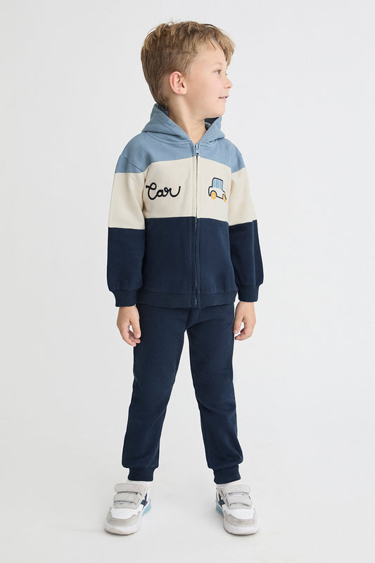Conjunto Bebé Niño Sudadera con Capucha y Pantalón Marino | Siju Moda Infantil