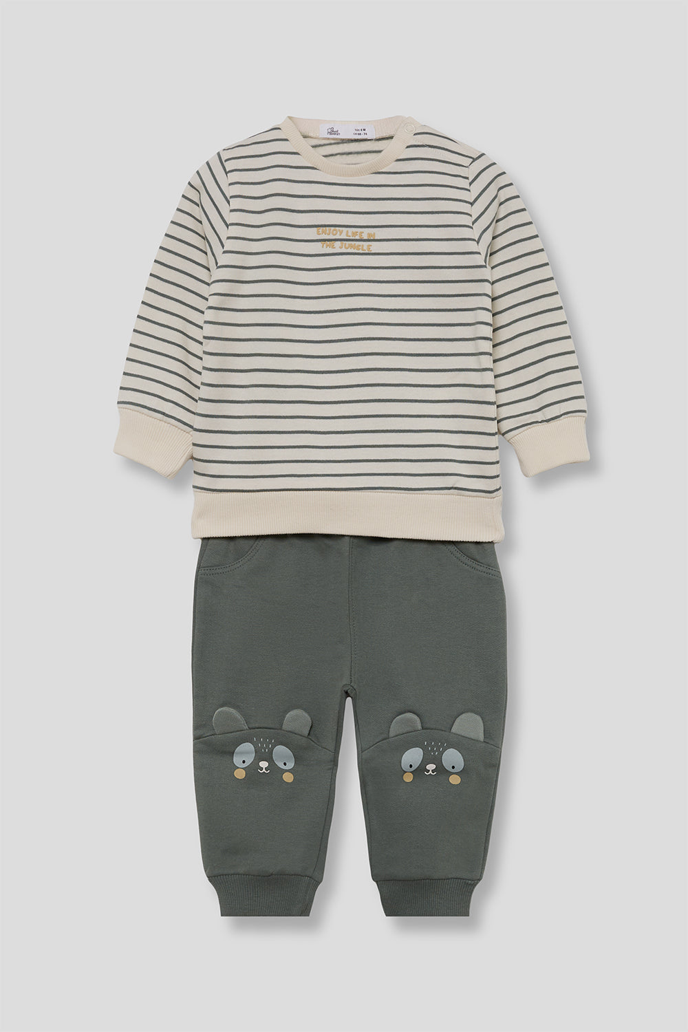 Conjunto Bebé Niño Rayas Verde con Pantalón | Siju Moda Infantil
